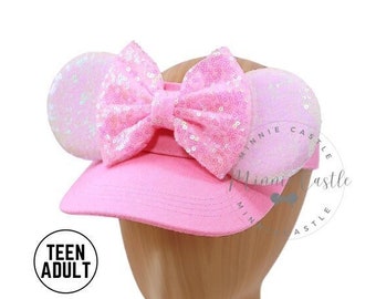 Mickey Visor, Mickey Ears, Minnie Ears Visor, Minnie Ears, Custom Mickey Ears Hat, Pink Mickey Visor, Mouse Ears Visor, Minnie Ears Hat