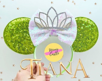 Tian Mickey Ears, Mickey ears, Frog Princess Minnie Ears,  Princess Mickey ears, Mouse Ears Headband, Crown Minnie Ears, Characters Ears