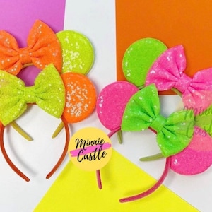 Neon Mouse Ears, Mickey Ears, Minnie Ears, Neon Mouse Ears, Mouse Ears Headband, Neon Minnie Ears, Mickey Ears, Neon Ears, Characters Ears