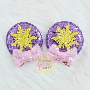 The Lost Princess Mickey Ear Hair Clips for Kids, Tangle Minnie Ears, Toddler Mouse Ears Hair Clip, Sequin Cute Minnie Hair Clip for gift