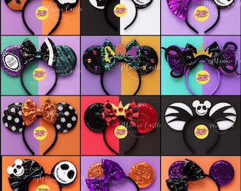 Halloween Mouse Ears, Mickey Ears, Minnie Ears, Halloween Costume Mickey Ears, Spooky Mouse Ears Headband for adults and Kids