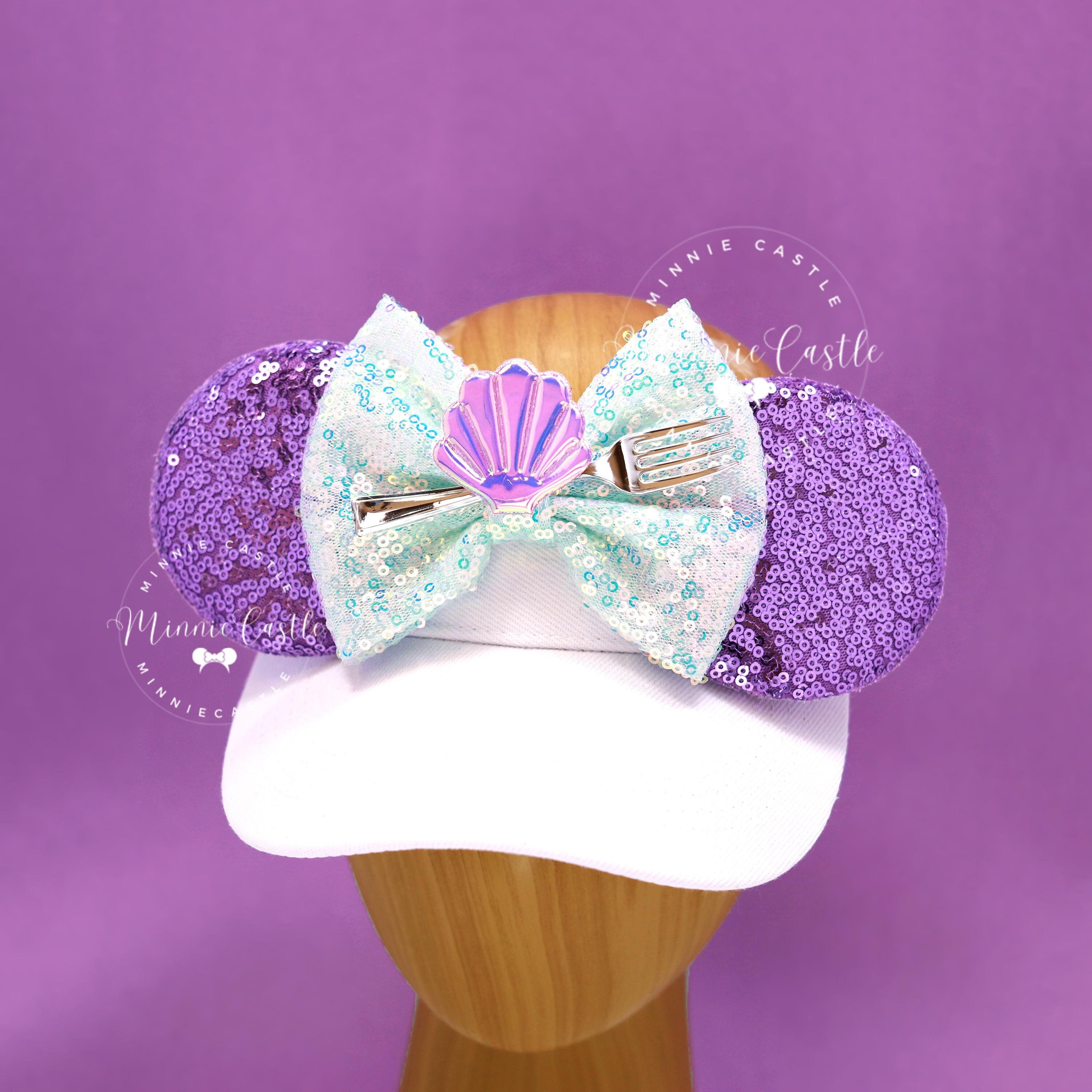Disney Mermaid Visor Mermaid Mickey Visor, Seashell Minnie Ears Visor, Mickey  main image 3