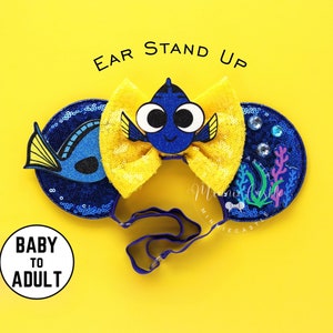 Dory Ears,  Dory Mickey Ears, Minnie Ears, Mickey Ears, Finding Fish Mouse Ears, Mouse Ears headband with Elastic Band, Nemo Minnie Ears