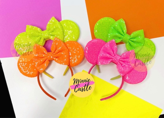 Mouse Ears Neon Headband Mickey Minnie Sequin Ears Kids  display picture 2