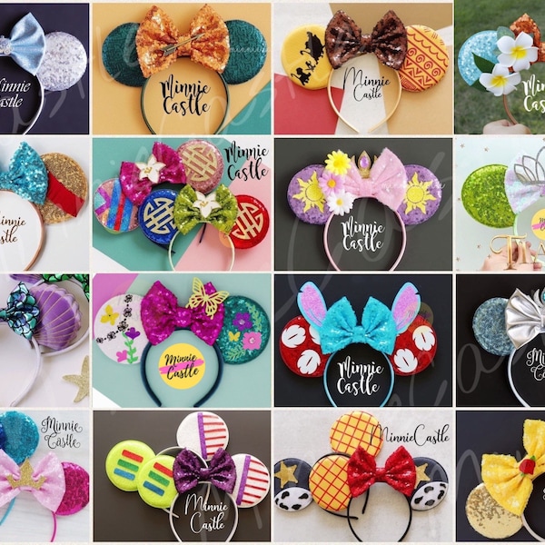 Minnie ears, Mickey ears, princess Mouse ears, characters Mickey ears, Birthday Minnie ears, Halloween costume ears for adults and kids