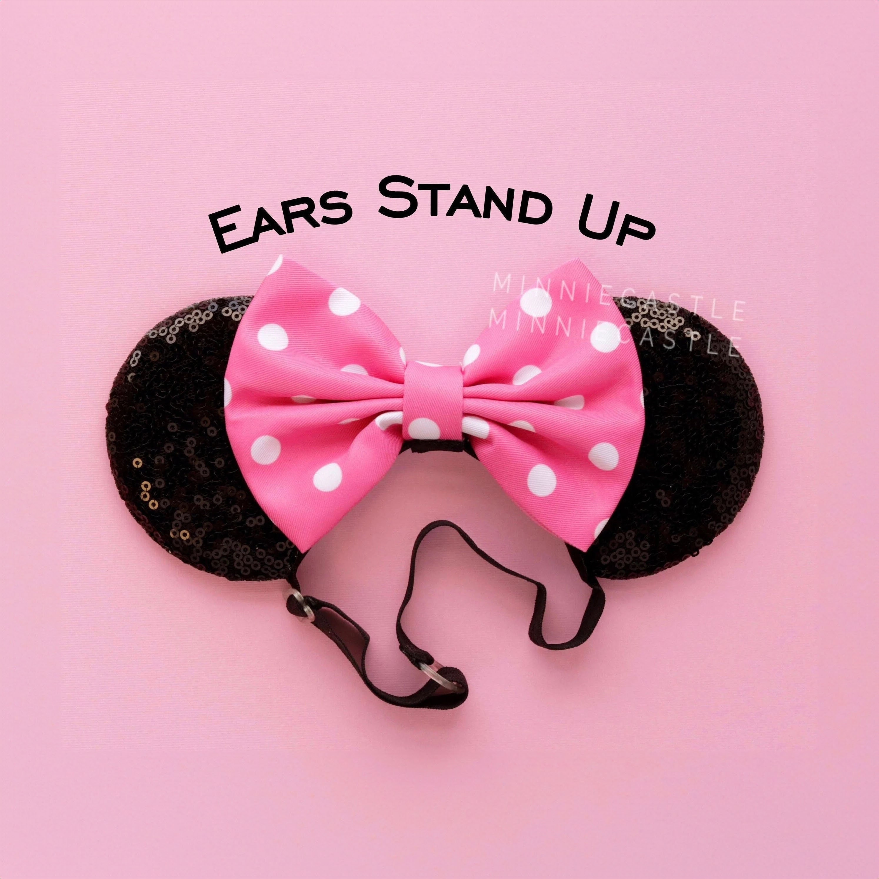 Women Light Pink Polka Dot Bow Mickey Mouse Headband for Cosplay Classic Mickey & Minnie Mouse Inspired Ears Headband | Black  main image 3