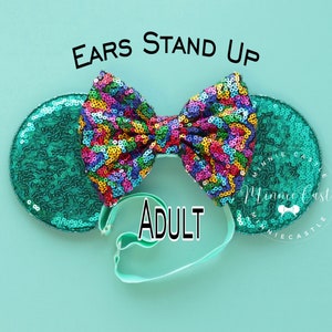 Minnie ears, Women Mickey ears with elastic headband, Mickey ears, Mouse ears, Adult Elastic band Mickey ears, Comfortable Minnie Ears