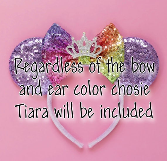 2 diademas de orejas de Minnie Mouse con diseño de Cenicienta, color rosa,  orejas de ratón para mujeres y niñas