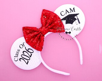 Class of 2026 Mouse Ears, Mickey Ears, Custom Graduation Minnie