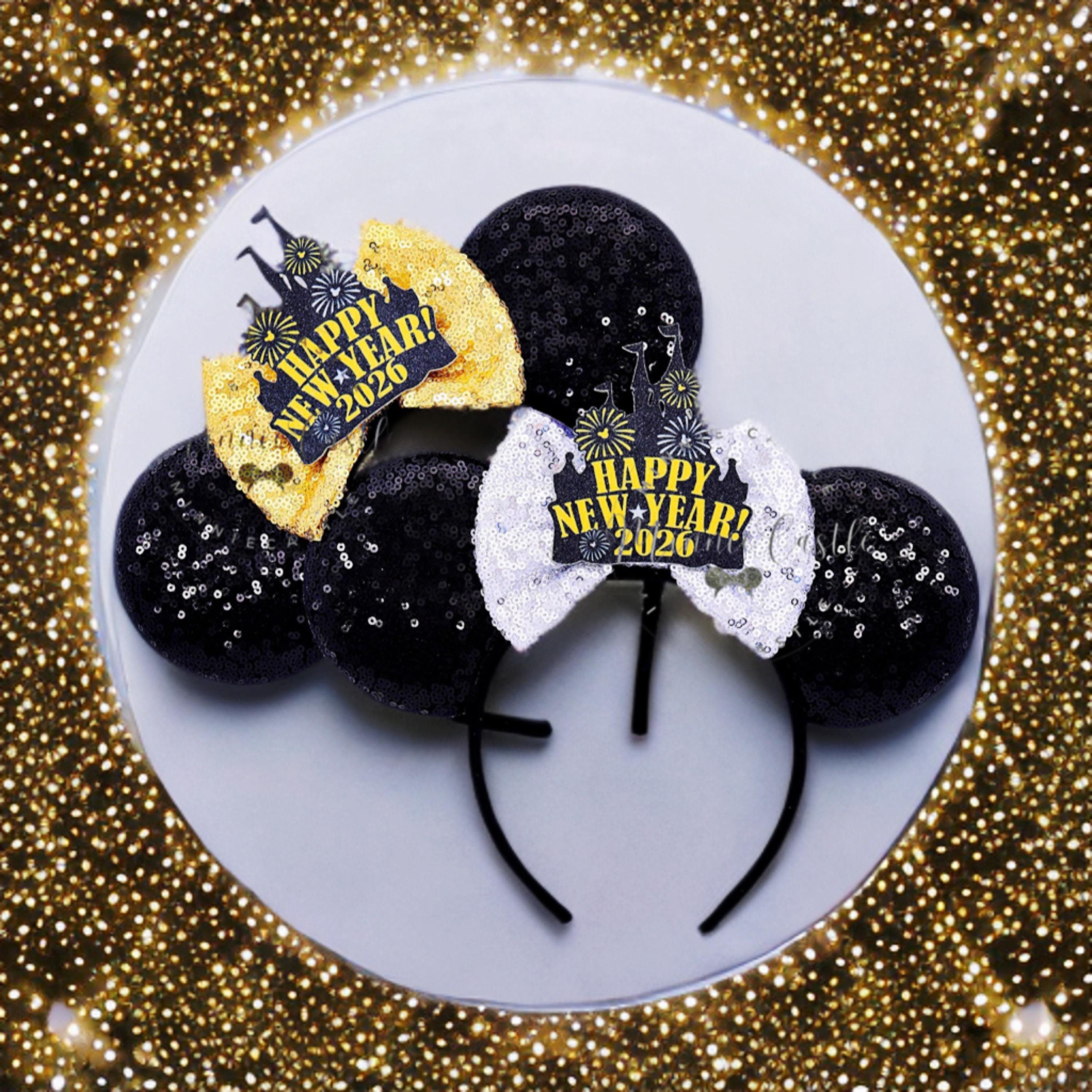 Disney Parks 2026 Mickey Castle Ears Gold Rhinestone Headband - NEW Graduation Happily Ever Graduated Class of 2026 Mouse Ears  main image 4