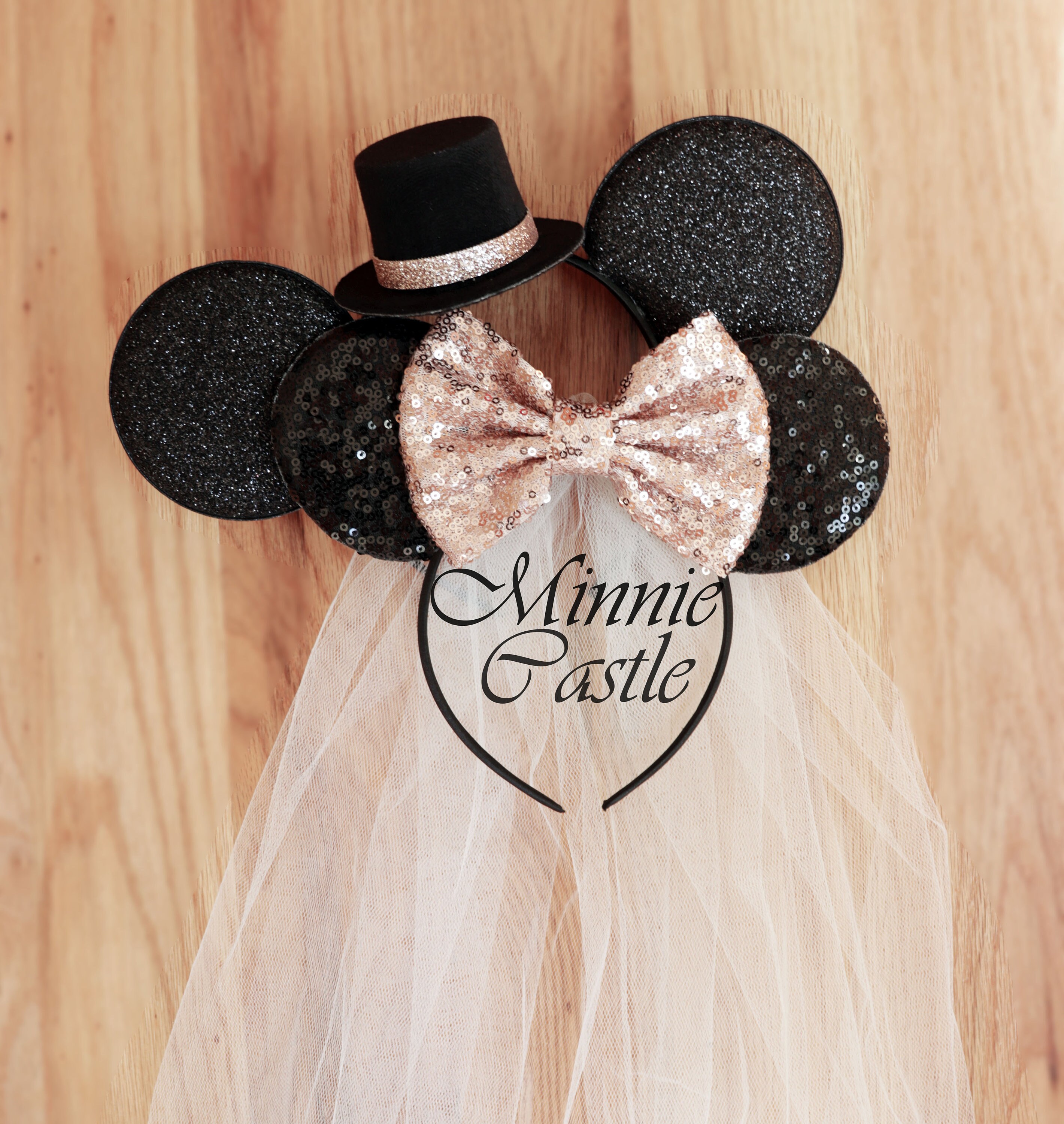 Rose Gold Bride Ears Bride Mickey Ears 