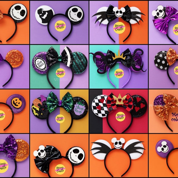 Halloween ears, Halloween Mickey Ears, Minnie Ears, Halloween Costume Mickey Ears, Mickey Ears, Mouse Ears Headband for adults and Kids