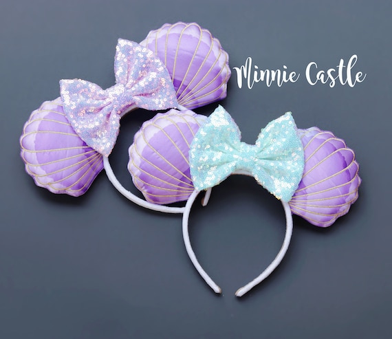 Disney Ariel Little Mermaid Seashell Minnie Mouse Ears s-l400.jpg main image 3