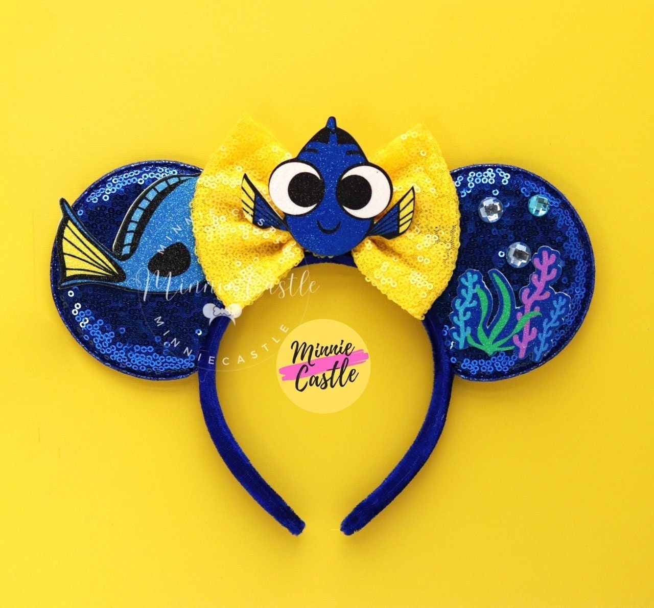Dory Ears, Dory Mickey Ears, Mickey Ears, Minnie ears, Finding Blue Fish Minnie Ears, Nemo Ears, Mouse ears headband, Mickey Ears