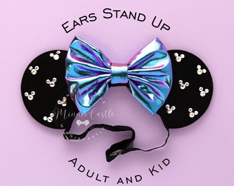 Mickey crystals Minnie ears, Minnie ears, Mickey ears, Pearls Mouse ears, Mickey ears adults kids, Mouse ears headband w Elastic Headband,