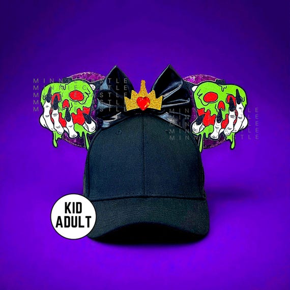 Poisoned Apple Mickey Ears Hat: Sequin Halloween Mouse Ears