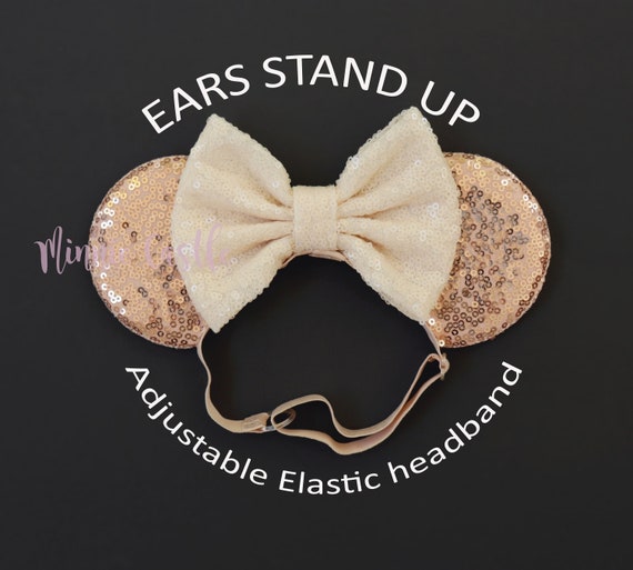 Or rose Ivoire Mickey oreilles, oreilles de Minnie bébé tout