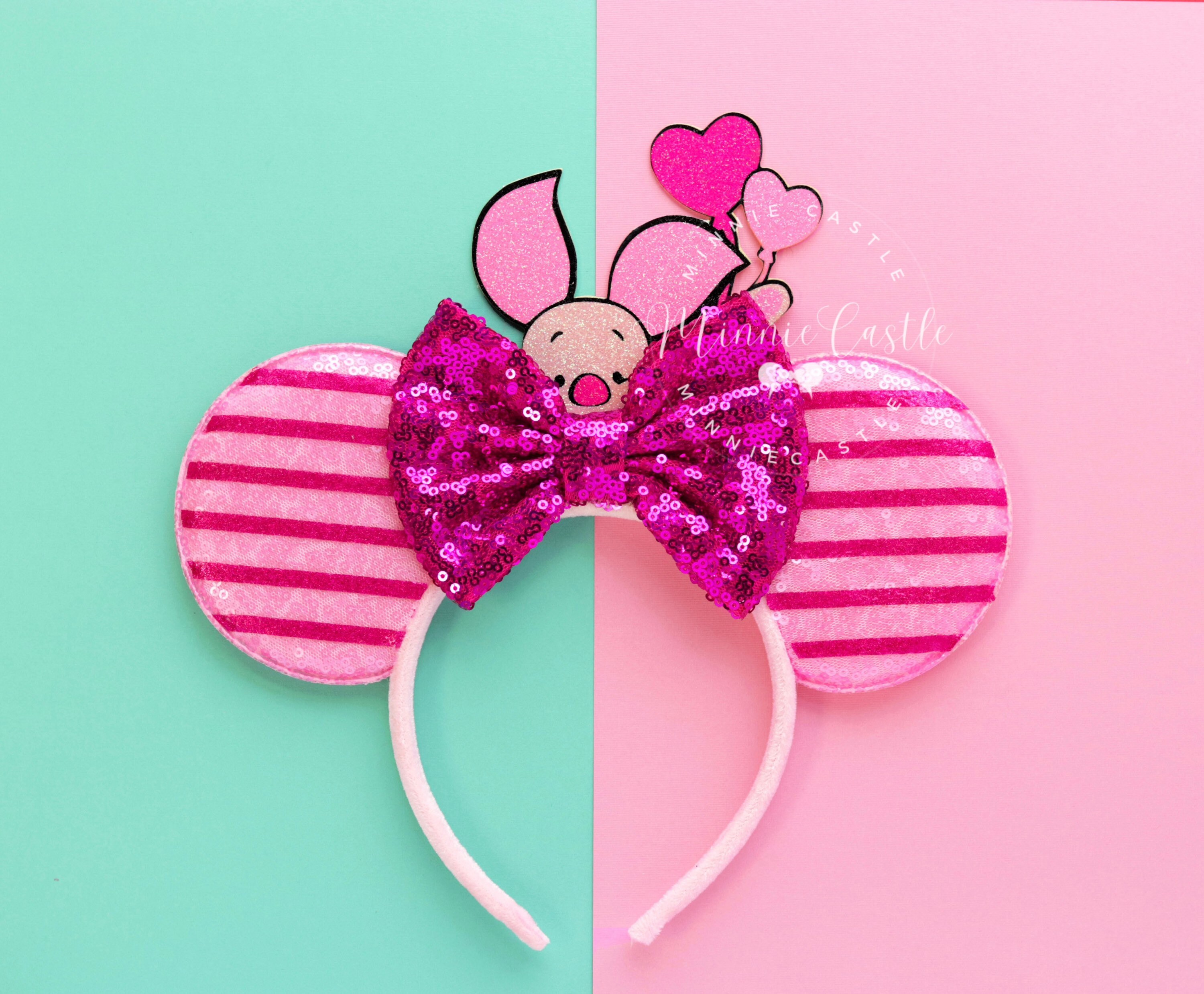 Minnie Ears, Women Adults Minnie Ears With Elastic Headband, Mickey Ears,  Mickey Ears With Stretch Band, No Headache Headband, Black and Red 