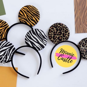 Mickey ears, animal kingdom ears, boy Mickey ears, cheetah Mouse ears, Leopard, zebra ears, safari, Tiger for Men and boys, velvet ears