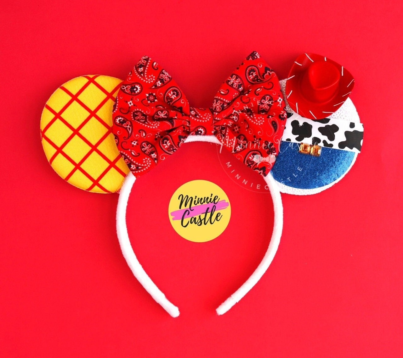 Disney ears sherrif Cow girl Jessie Minnie Ear Headband with Red Hat New Sheriff Jessie ears at Disney World ❤️? These ears  main image 4