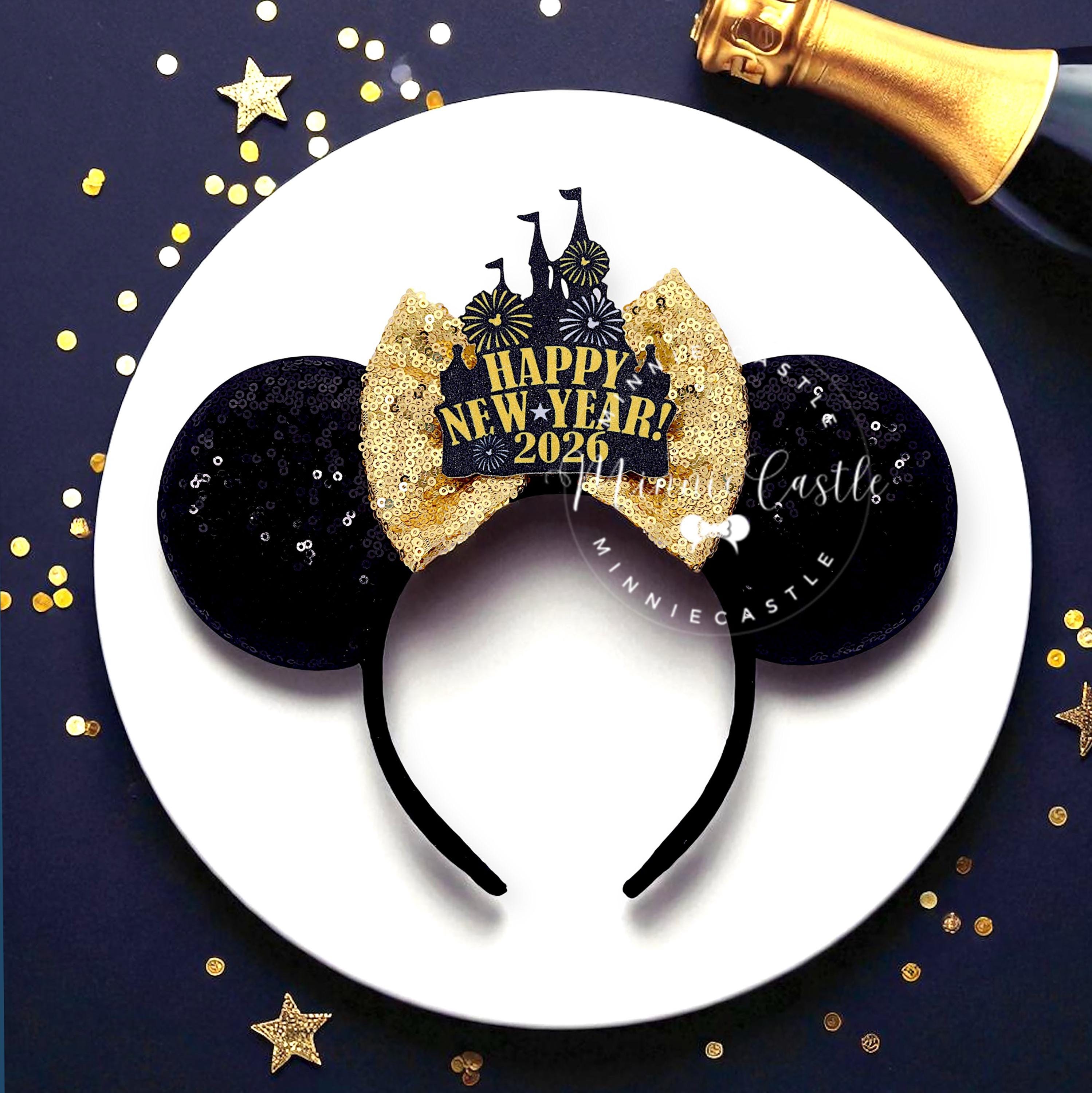 Disney Parks 2026 Mickey Castle Ears Gold Rhinestone Headband - NEW Graduation Happily Ever Graduated Class of 2026 Mouse Ears  main image 2