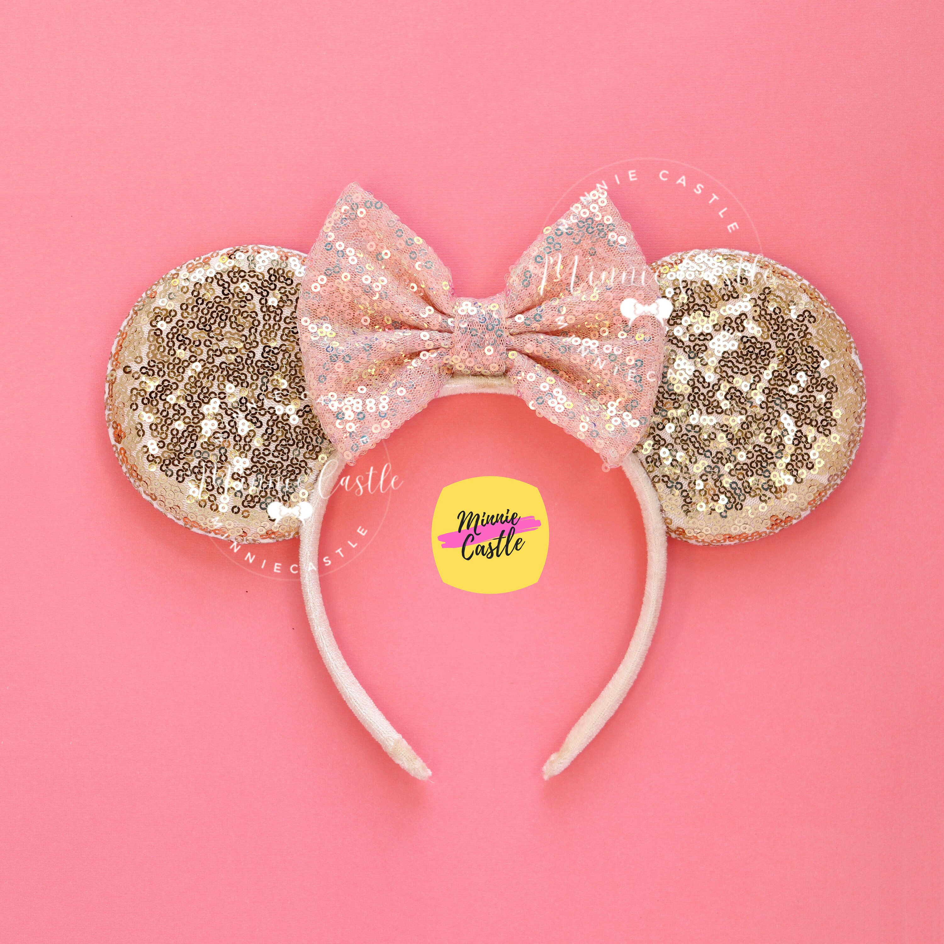 Mouse Ears Classic Champagne Gold Sequin Headband Mickey  display picture 1