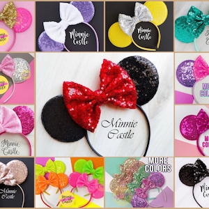 Minnie Ears, Classic Mouse ears, Mickey ears,  Sequin Mickey Ears, Mouse Ears Headband, Mickey Ears, Mickey Ears, Characters Ears, Minnie