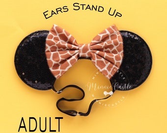 Giraffe Mickey ears, Adult Mickey Ears, Minnie Ears, Animal Kingdom Mouse Ears, Safari ears, Mickey Ears, Mouse ears Elastic headband