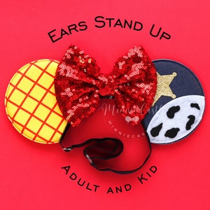 Woody Ears, Mickey Ears, Toy Cowboy Mouse ears, Woody Mickey Ears, Adult Mickey Ears, Minnie Ears, Mouse Ears with Elastic Headband