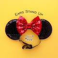 Minnie ears, Women adults Minnie Ears with elastic headband, Mickey Ears, Mickey ears with stretch band, No headache headband, Black and Red