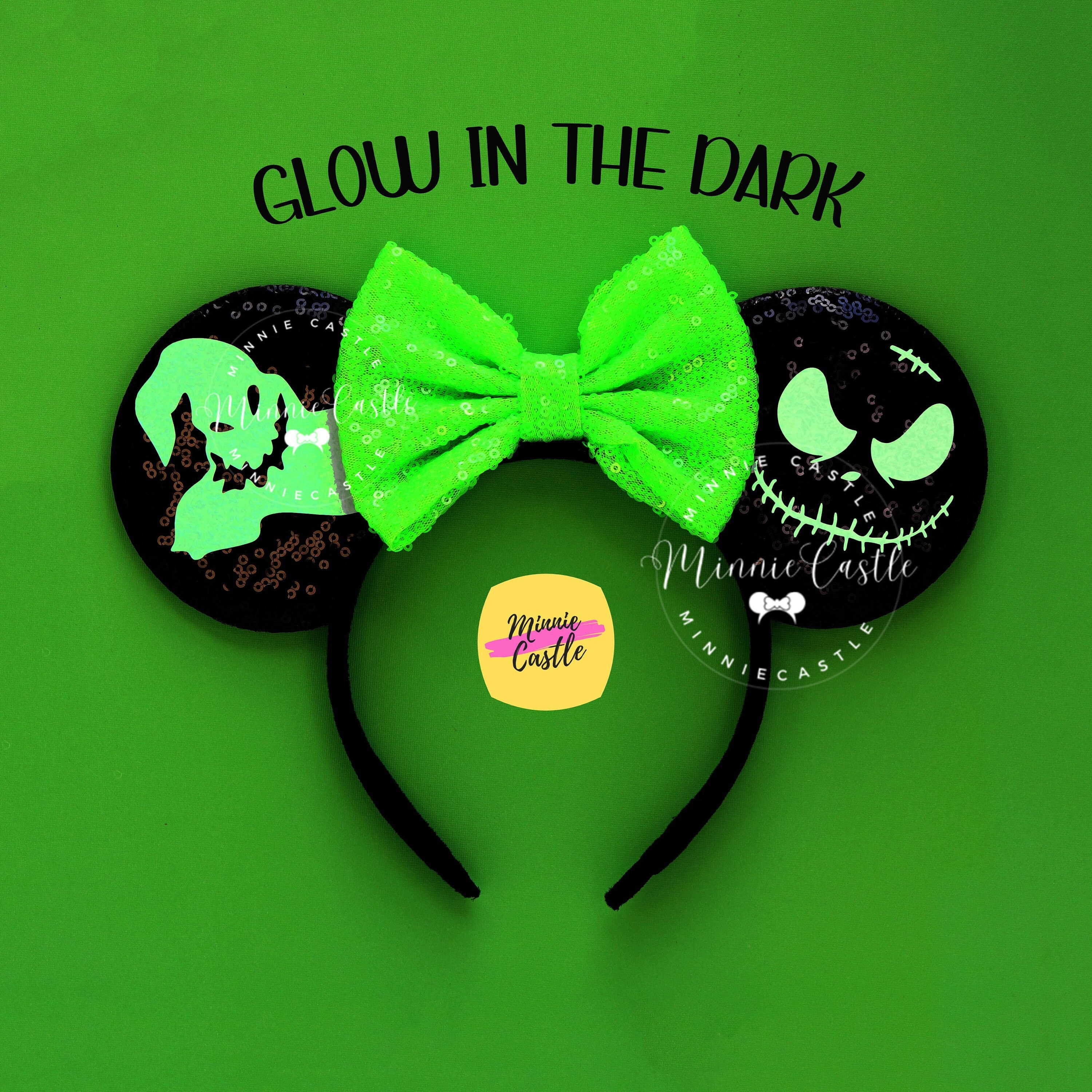 Oogie Boogie & Jack Ears, Mickey Halloween Ears, Minnie Ears, Glow in the Dark Mouse Headband, Mickey Ears for Adults and Kids, Boo Bash Ear