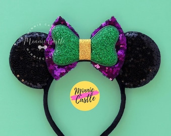 Mardi Gras Mickey ears, Mardi Gras Mouse Ears, Mickey ears, Minnie Ears, Mouse Ears Headband, Mardi Gras ears, Mickey Ears, Characters Ears