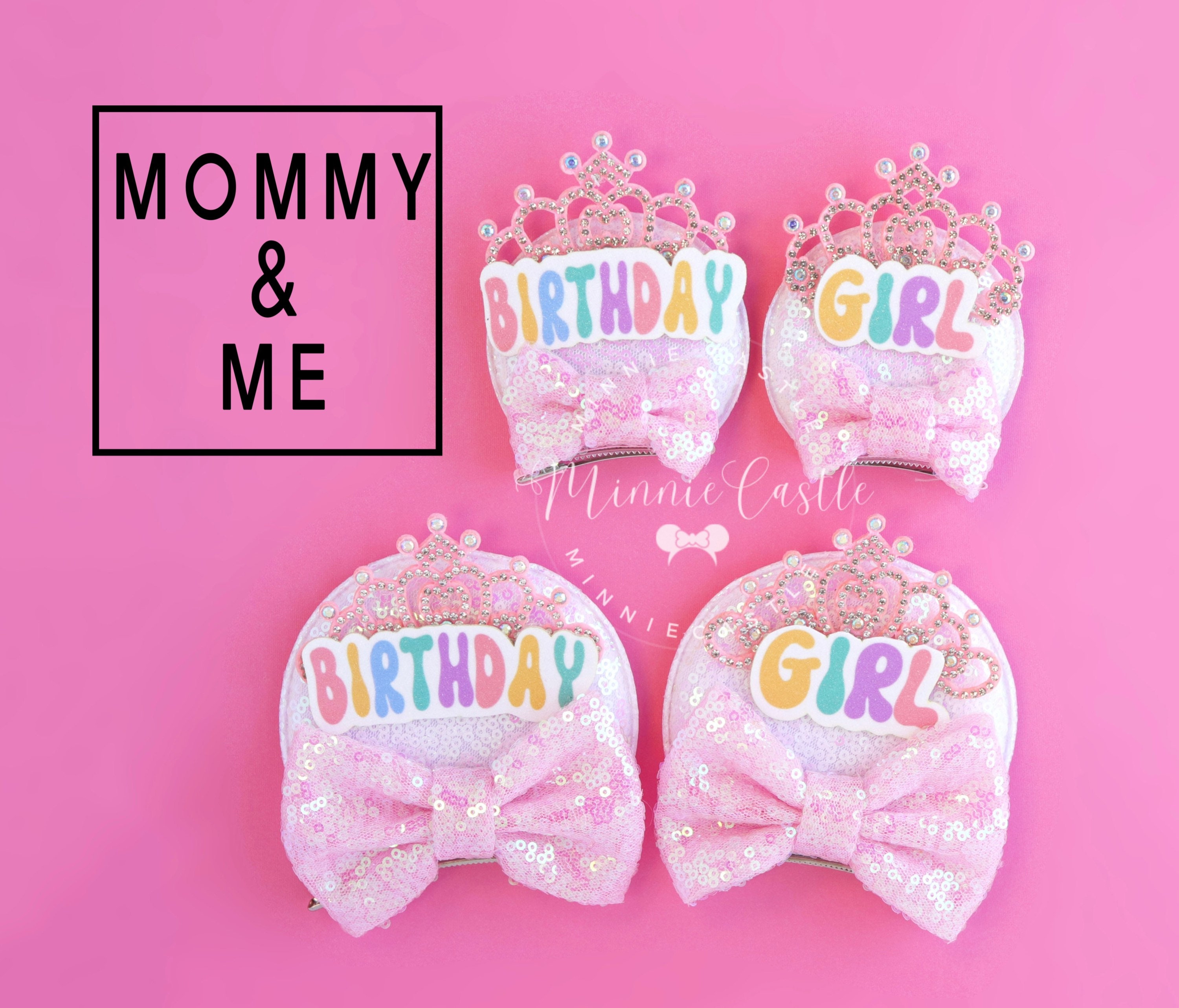 Birthday Girl Ears, Mickey Ears Hair Clips, Birthday Mickey Ears, Birthday Minnie Ears, Mouse Ears Hair Clips, Mickey Hair Clips, Disney Ear