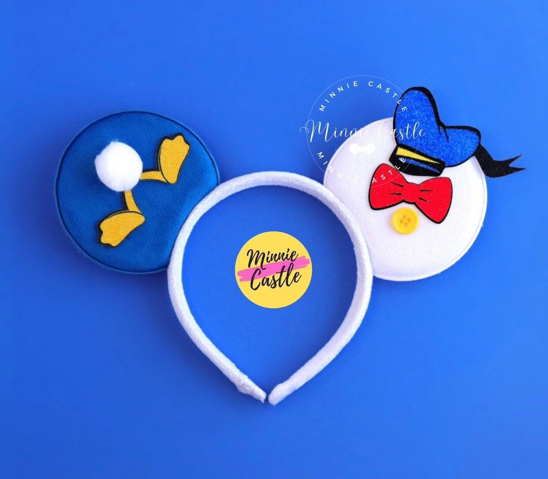Donald Mickey Ears, Boy Mickey Ears, White Duck Mouse Ears, Mickey Ears