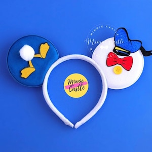 Orejas de Mickey Donald, Orejas de Mickey para niño, Orejas de ratón de pato blanco, Orejas de Mickey, Orejas de Minnie, Diadema con orejas de ratón, Orejas de Mickey, Orejas de personajes