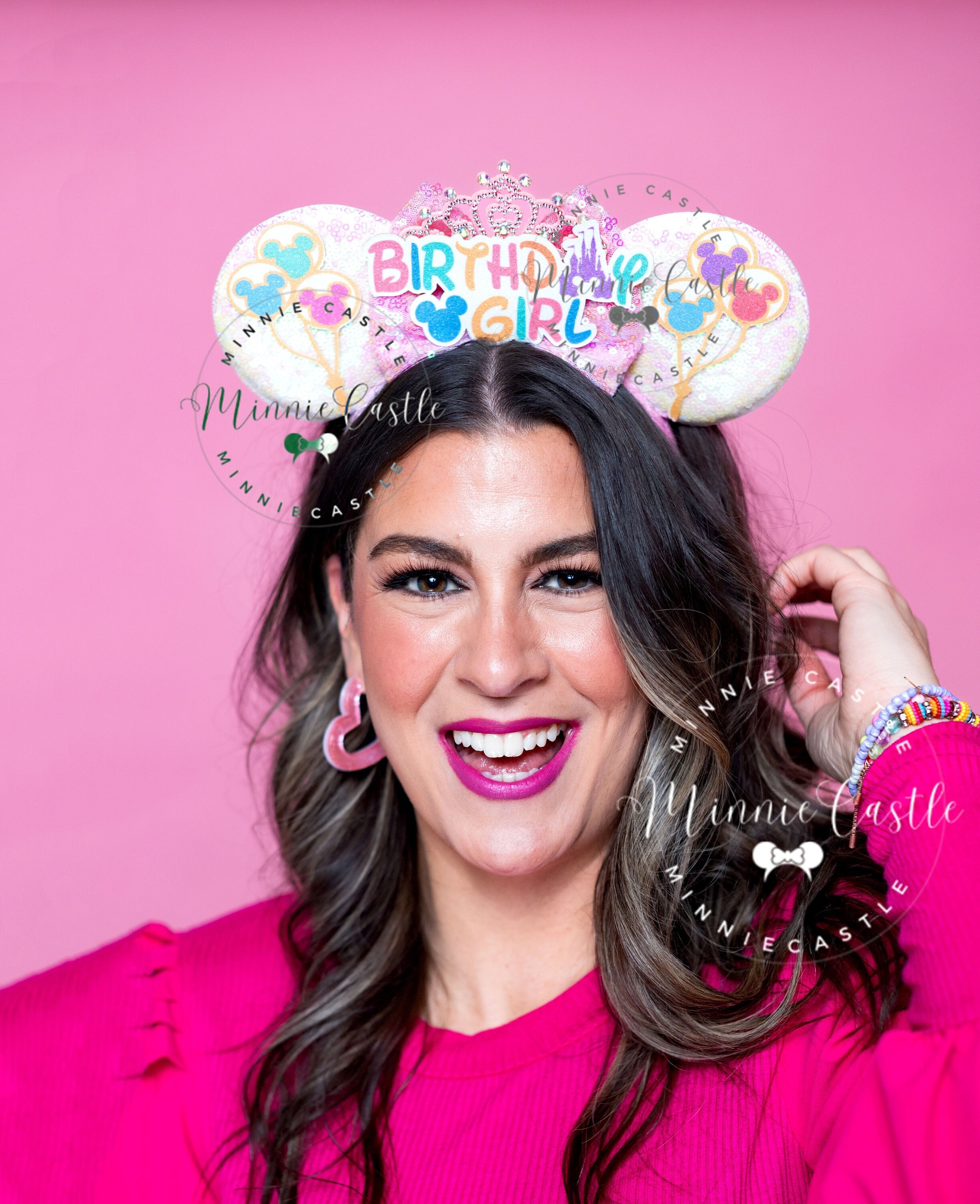 Birthday Mickey Ears, Mickey ears, Birthday Girl Ears, Minnie ears, Birthday ears, birthday Mickey ears with Crown, Adult Women Mouse Ears