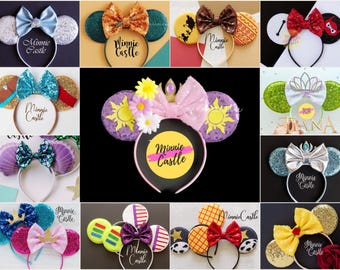 Mouse Ears Headband, Minnie Ears, Princess Mickey Ears, Characters Ears for Kids & Adults, Halloween Cosplay Headband, Birthday Girl Ears,