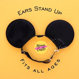 Minnie ears, Mickey Ears, Men mickey ears elastic headband, mouse ears headband, Mickey ears with stretch band, Adult Mickey Ears