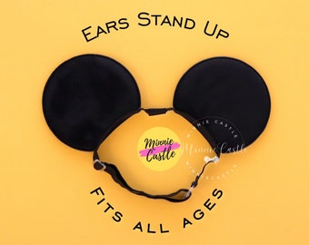 Minnie ears, Mickey Ears, Men mickey ears elastic headband, mouse ears headband, Mickey ears with stretch band, Adult Mickey Ears