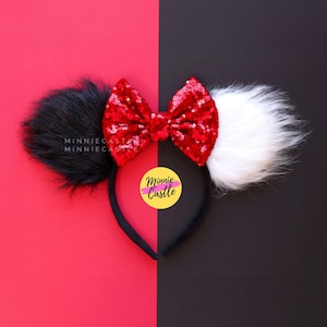 Cruellas Ohren, Mickey Ohren, Cruellas Maus Ohren, Minnie Ohren, Maus Ohren Stirnband, Halloween Ohren, Bösewichte Ohren, Micky Ohren
