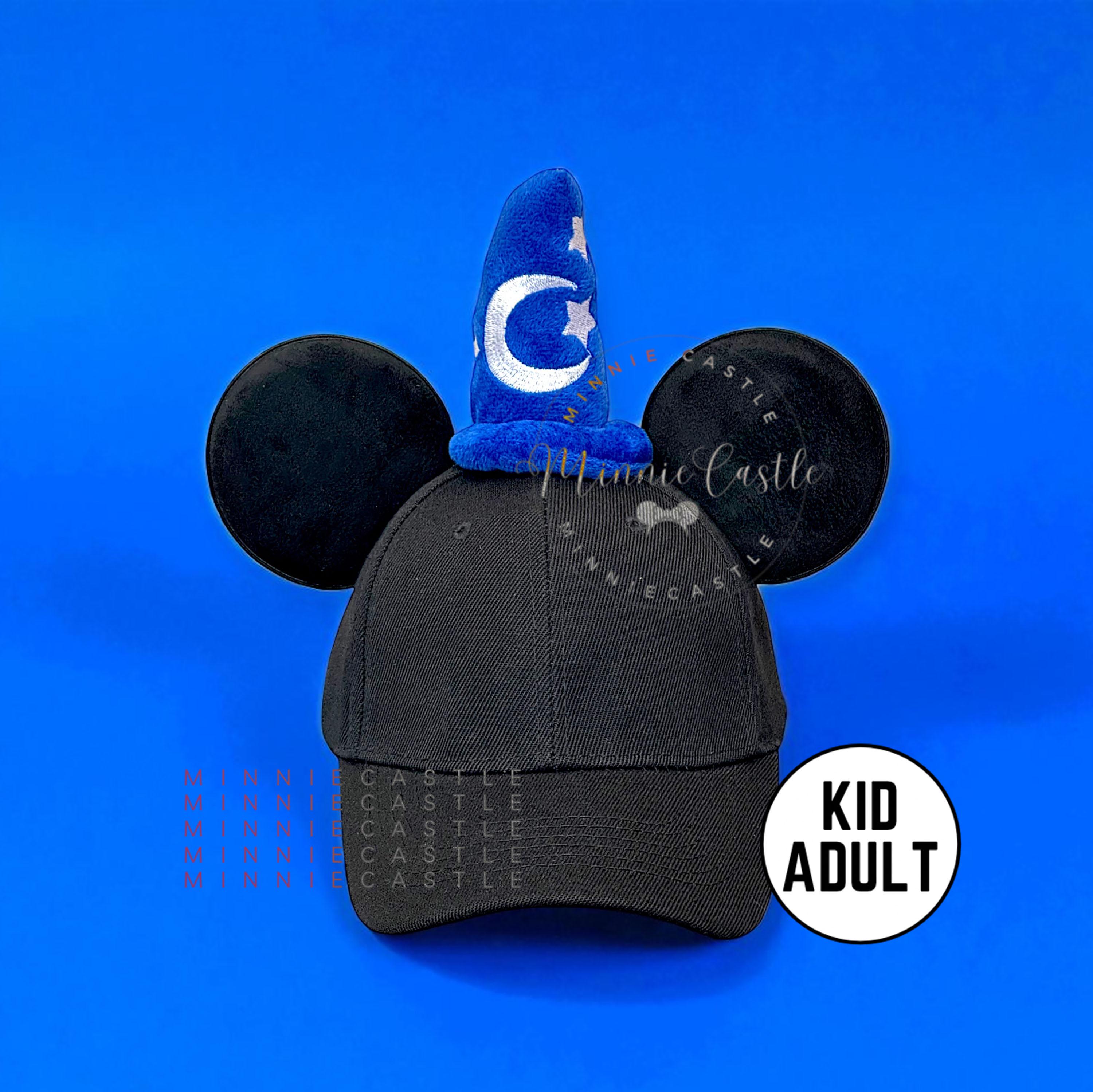 Disney Black Hat with Colorful Castle Design Disney Hat/ Mickey Mouse Head Glitter Gold Cinderella main image 2