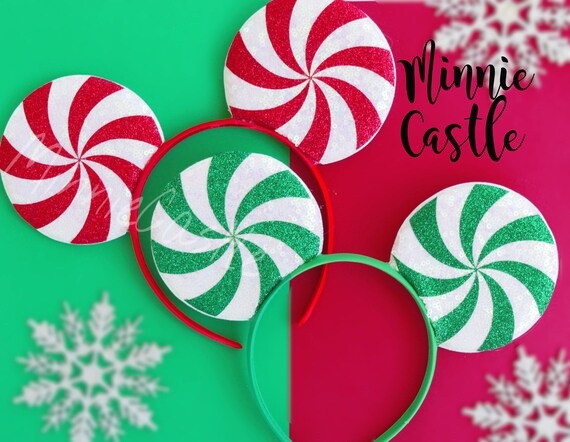 Peppermint Candy Swirl Mouse Ears: Christmas Holiday Mickey 