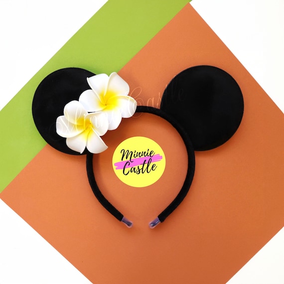 Hawaiian Flower Mouse Ears Headband No Bow | Plumeria  display picture 1