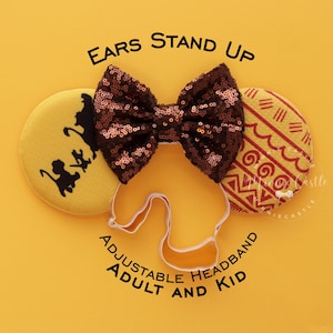 Lion Mickey Ears, Mickey Ears, Animal King Mouse Ears, Minnie Ears, Animal Kingdom Ears with Elastic headband, Mickey Ears, Characters Ears