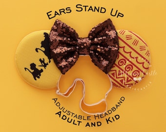 Lion Mickey Ears, Mickey Ears, Animal King Mouse Ears, Minnie Ears, Animal Kingdom Ears with Elastic headband, Mickey Ears, Characters Ears