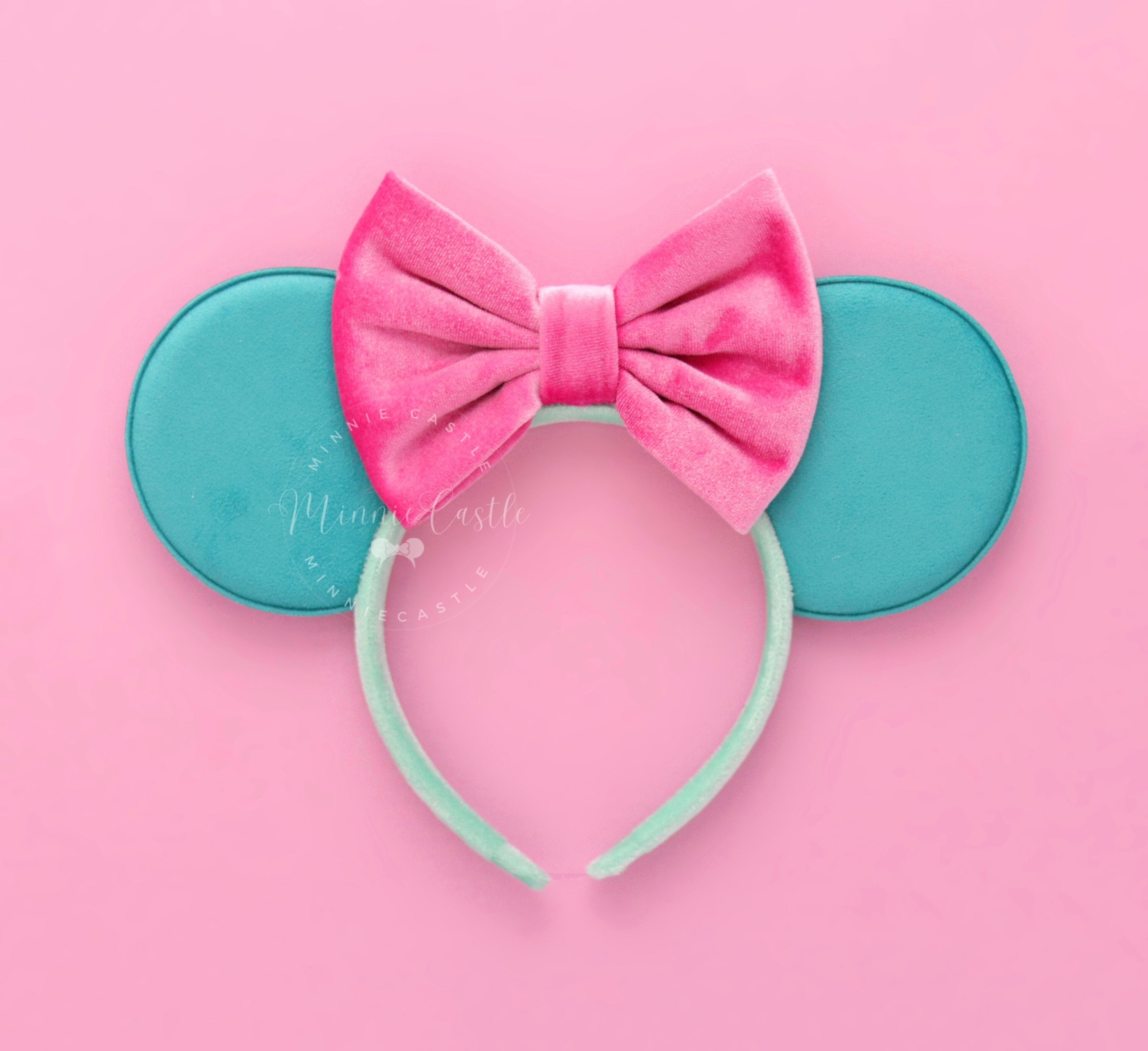NWT. Velvet, Disney Parks, Teal Minnie Mouse Ears. Disney Blue Velvet Ears New | Mercari main image 2