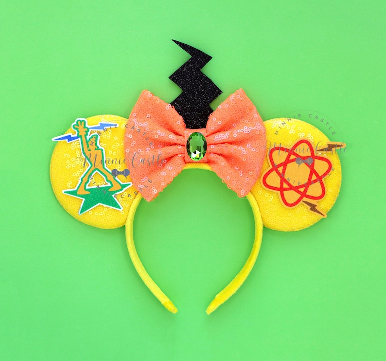 Electric Rock Star Mouse Ears Headband With Bow & Hair | Magical Theme ...