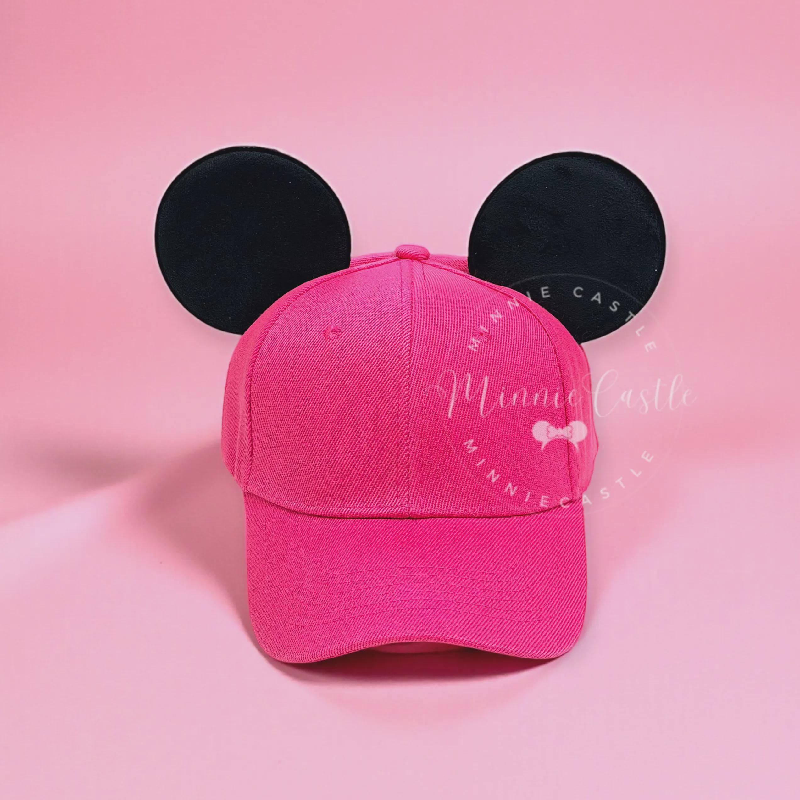 Disney hat ears bright pink black Minnie Pink Baseball Cap with Black Ears Disney hat ears bright pink black Minnie Pink Baseball Cap  main image 3