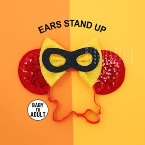 Incredible Mouse Ears, Mickey Ears, Minnie Ear Elastic Headband for All Ages, Adjustable Band, Comfortable Mickey Ears for Babies to Adults