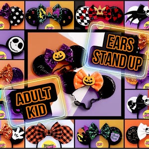 Halloween Mouse Ears Elastic Headband for All Ages, Mickey Ears, Minnie Ears for Babies and Kids, Woman Halloween Character Cosplay Ears